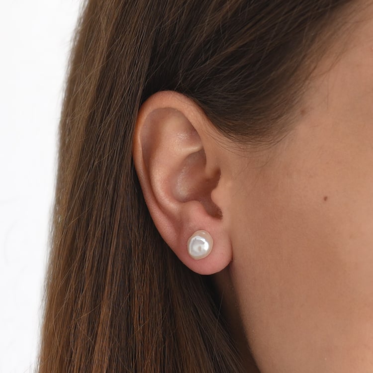 Silberne Ohrstecker mit natürlichen Perlen Nastien 61276