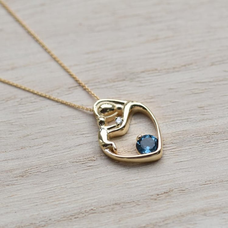 Anhänger Mutter und Kind mit Topas und Diamanten Ella 40369