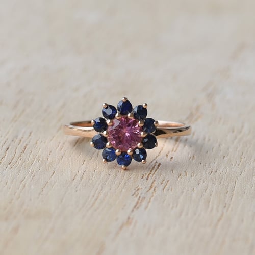Goldring mit Turmalin und Saphiren Rohini