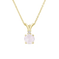 Goldener Anhänger mit Rosenquarz und Diamant Timotei