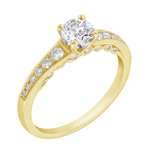 Vintage Verlobungsring mit Moissanit und lab grown Diamanten Amora