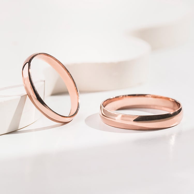 Abgerundete Eheringe aus Gold Ebie 157064