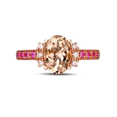 Morganitring mit Saphiren und Diamanten Jemiah