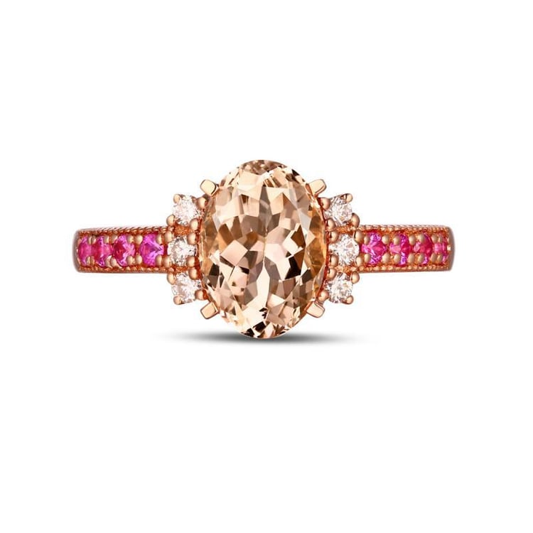 Morganitring mit Saphiren und Diamanten Jemiah 9940