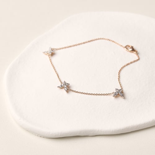 Kettenarmband mit Schmetterlingen aus natürlichen Diamanten Nagendra