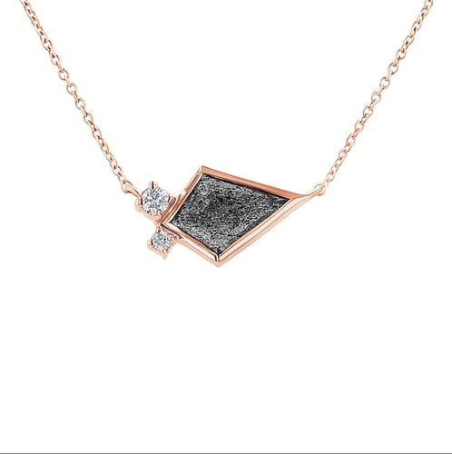 Halskette mit dendritischem Quarz und Diamanten Milly
