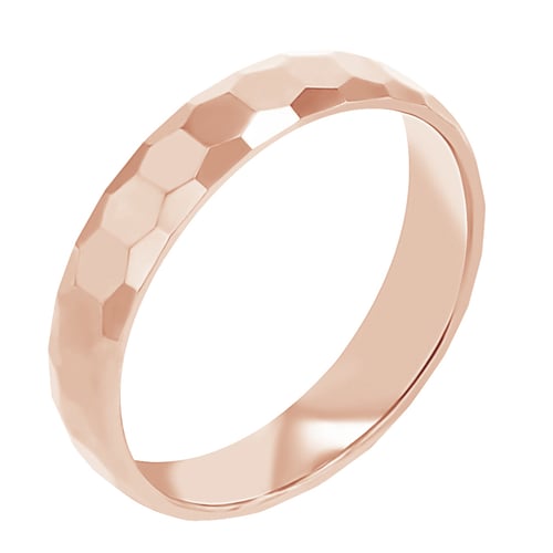 Goldene Eheringe mit Hammerschlag-Motiv Laurita