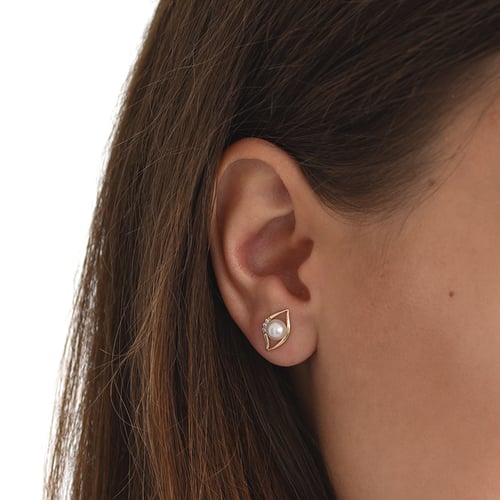 Elegante Ohrringe mit Perlen und Zirkonia Rochelle