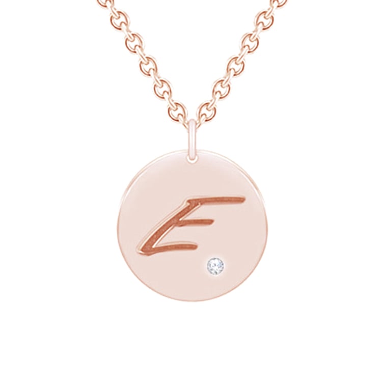 Silberner Anhänger mit Diamant und Gravur eines Buchstabens Sager 83755