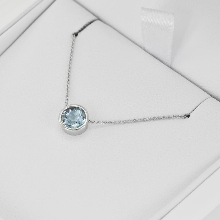 Halskette aus Gold mit Aquamarin 40797