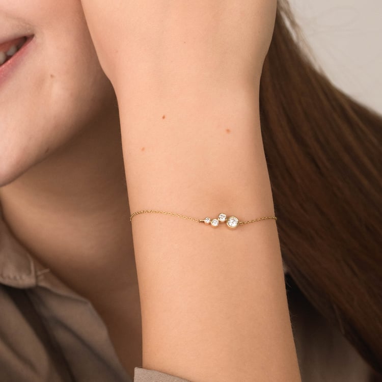 Modernes Silberarmband mit Lab Grown Diamanten Viola 165717