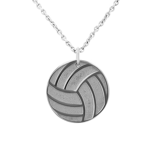 Silberner Anhänger Volleyball mit Gravur Ihrer Wahl Volleyball