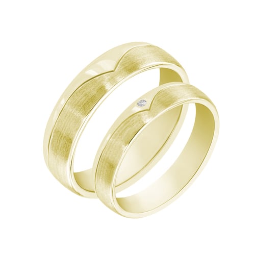 Goldene Eheringe mit Diamant Arif