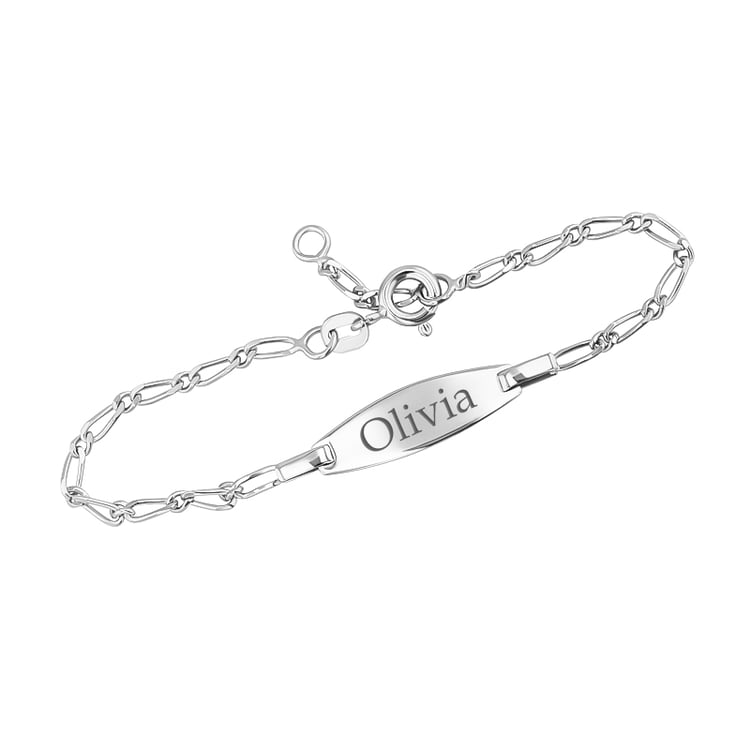 Figaro Armband aus Silber mit einer Gravur nach Wunsch 124357