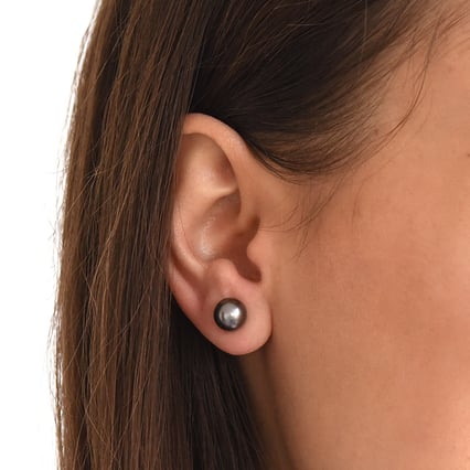 Elegante Ohrringe mit schwarzen Perlen Balbe