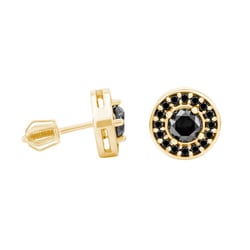 Goldene Ohrstecker mit schwarzen Diamanten Zulfikar