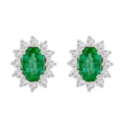 Goldene Smaragdohrringe mit Diamanten Mariell
