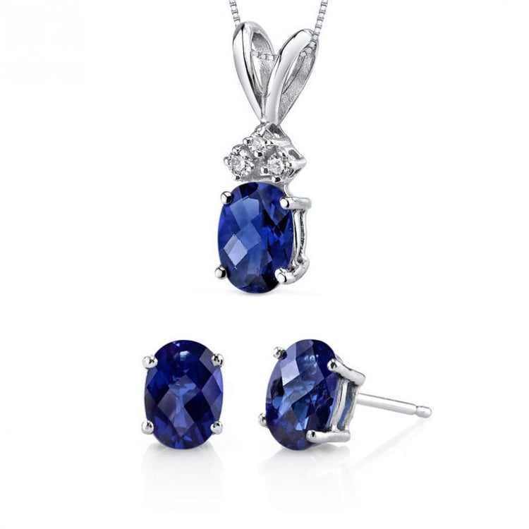 Kollektion aus Gold mit blauen Saphiren Taree 9643