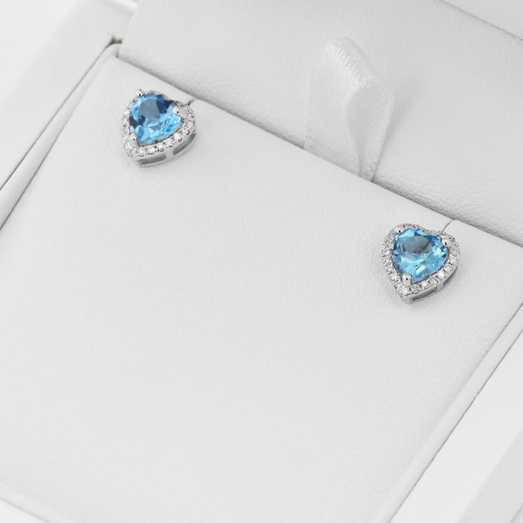 Ohrstecker mit Topas in Herzform in Eppi-Geschenkbox 37531