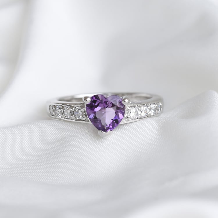 Amethystherz im Silberring Bailey 84694
