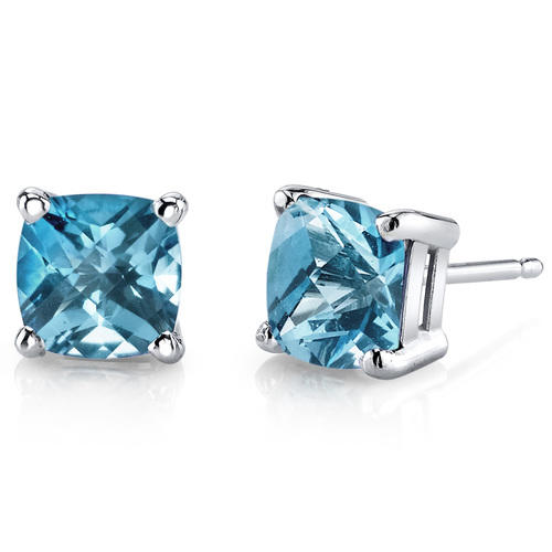 Goldohrringe mit blauen Topasen Donal 12013