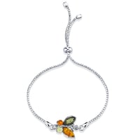 Silbernes Armband mit Bernsteinschmetterling Papilio
