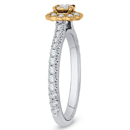 Haloring mit einer Blüte aus Diamanten Alaina