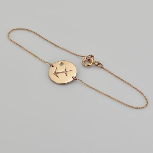 Armband in Gold mit Olivin für das Sternzeichen Schütze