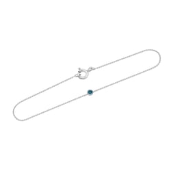 Minimalistisches Armband aus Platin mit blauem Diamant Bonato