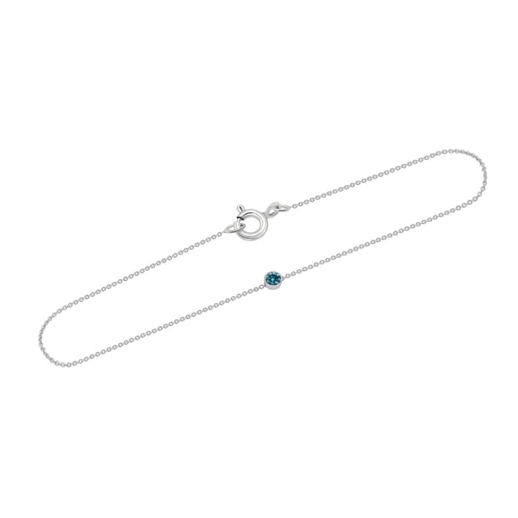Minimalistisches Armband aus Platin mit blauem Diamant Bonato