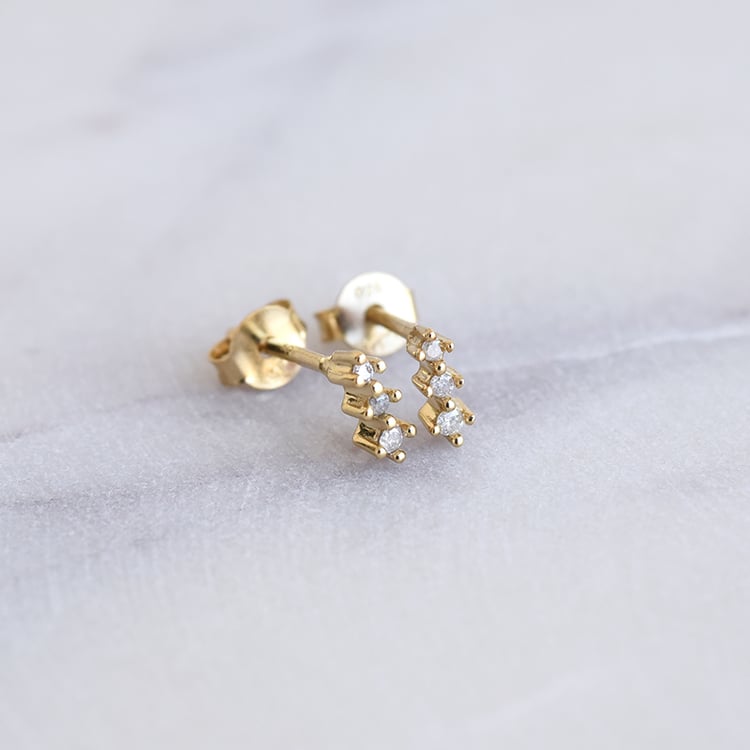 Silberne Ohrringe mit Diamanten Linus 86187