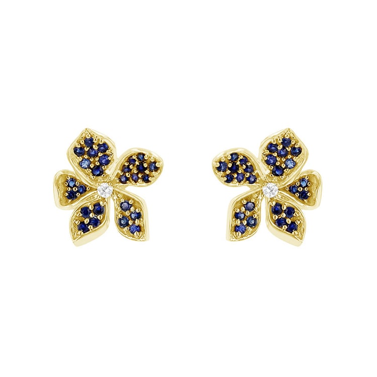 Blumenohrringe mit Saphiren und Diamanten Eavan 83076