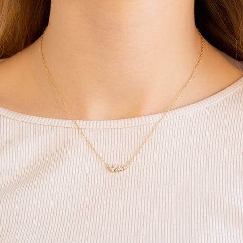 Goldene Cluster-Kette mit Lab Grown Diamanten Kianna