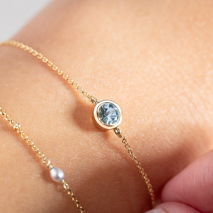 Goldarmband mit Aquamarin Arleth 149122