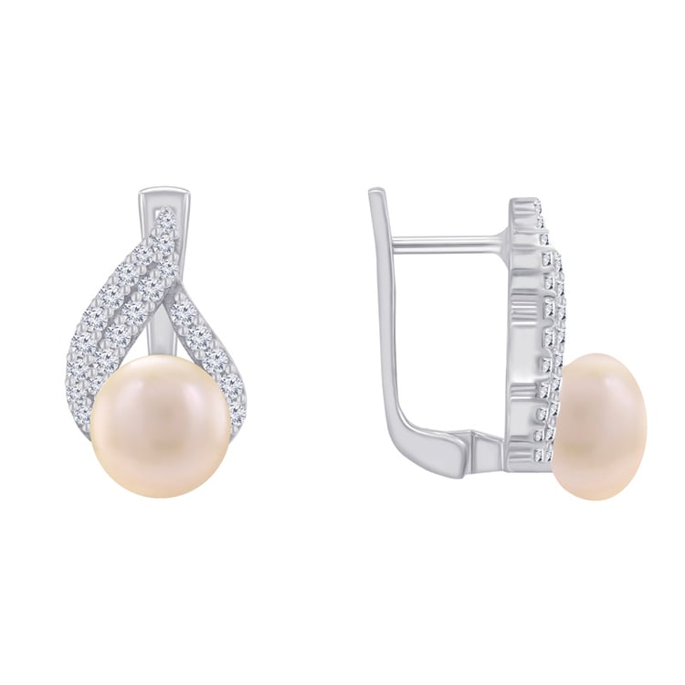 Perlenohrringe aus Silber 48028