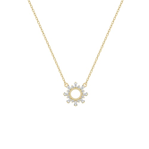 Kette mit Baguette und Round Lab Grown Diamanten Caibre