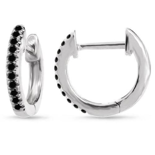 Creolen mit schwarzen Diamanten Gomati