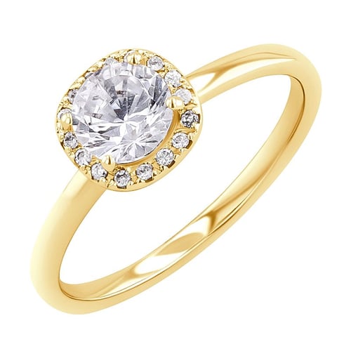 Verlobungsring im Halostil mit Lab Grown Diamanten Zulie