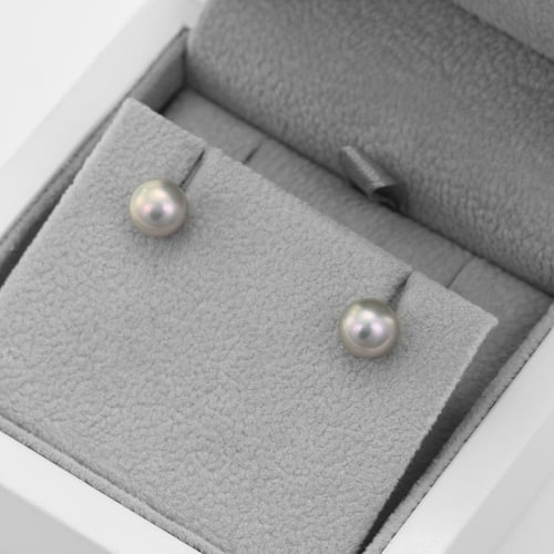 Ohrstecker mit grauen Perlen aus Silber Bahia