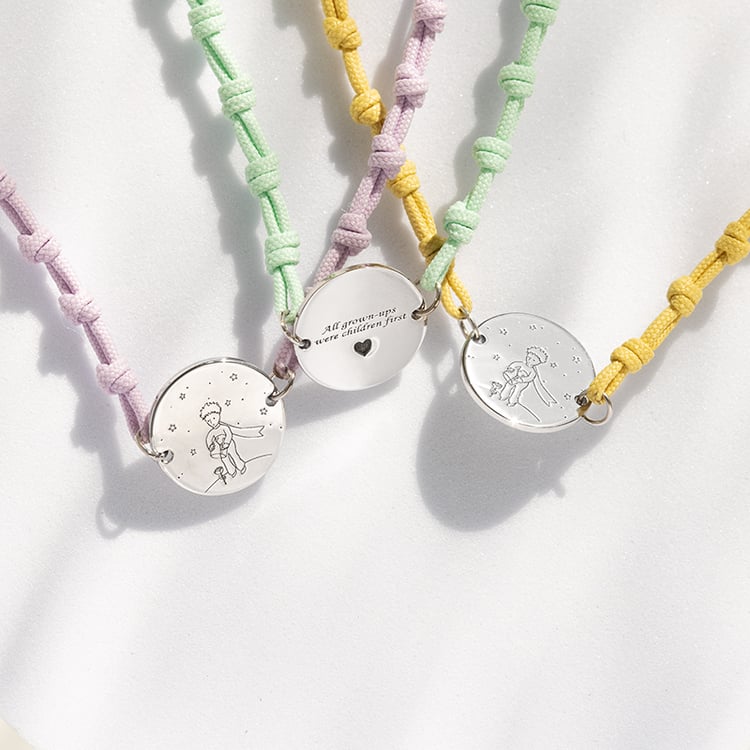 String-Armband Der Kleine Prinz mit Rose und Gravur 142995