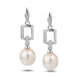 Perlenohrringe mit Diamanten Faatina