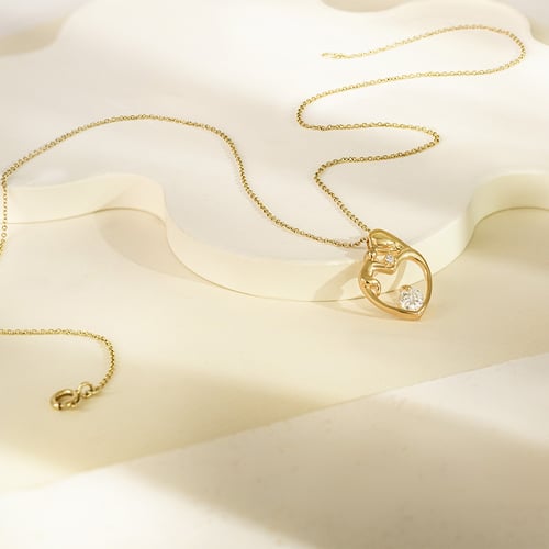 Anhänger Mutter und Kind mit Moissanit und Lab Grown Diamant Ella