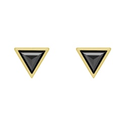 Ohrstecker aus Gold mit schwarzem Trillion-Diamanten Bonieta