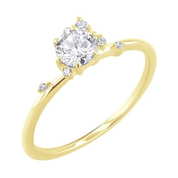 Cluster Verlobungsring mit Diamanten Rosa