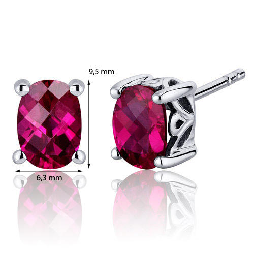 Silber Rubin-Ohrringe 4134