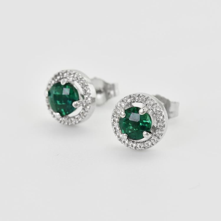 Bezaubernde Goldohrringe mit Smaragden und Topasen Badulf 34794