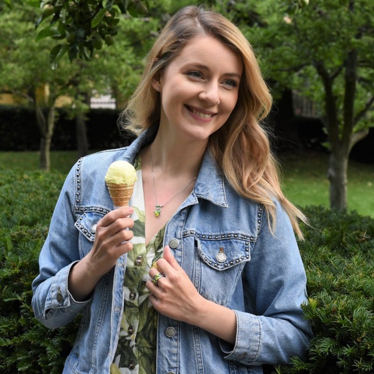 Halskette aus Silber mit Zitrone aus Emaille und Diamant Delmag 65850