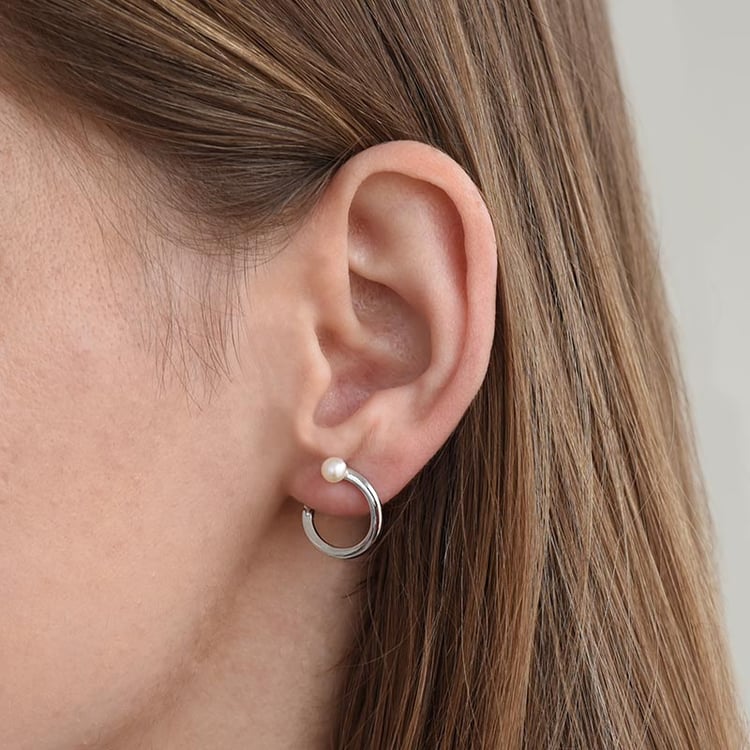 Minimalistische Ringohrringe mit Perlen Amelie 87843