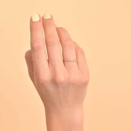 Minimalistischer Ring aus Kugeln mit Diamanten Dante
