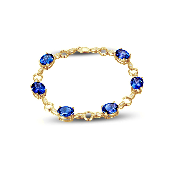 Goldenes Armband mit Tansaniten Kajjali 88330